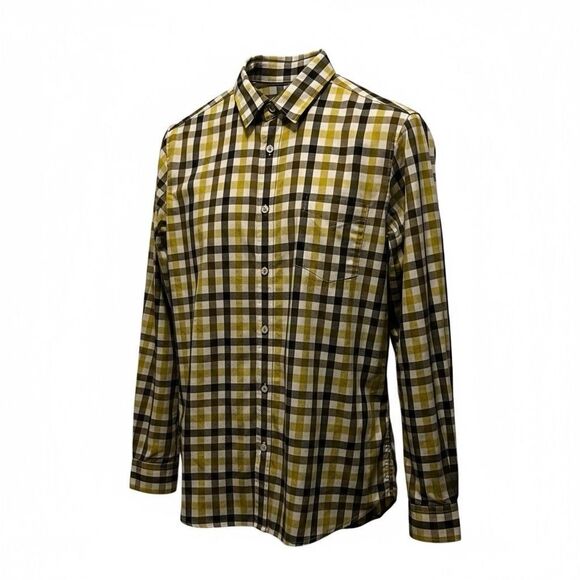 The North Face Blue Brown Mustard Cream Plaid Cotton Button Down Shirt Large - Picture 2 of 11